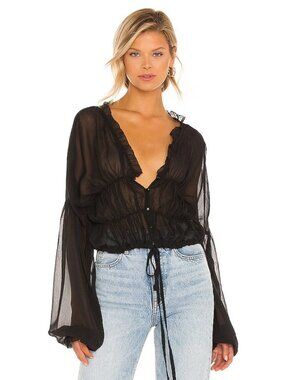 SNDYS Bali Top in Black Long Sleeve